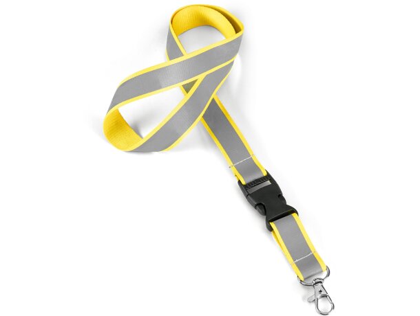 Lanyard con banda reflectante personalizado amarillo Lanyard con banda reflectante personalizado amarillo