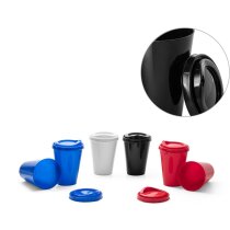 Vaso polipropileno azul reutilizable con tapa