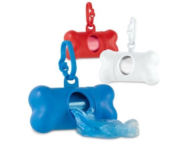 Porta bolsas para mascotas con mosquetón hueso