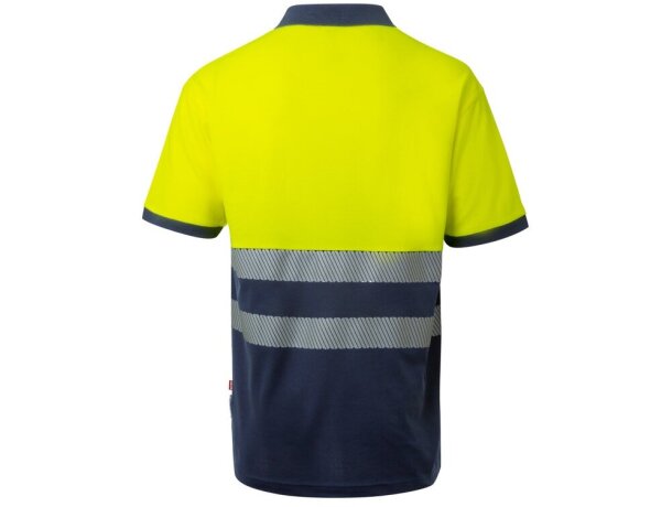 Polo piqué bicolor alta visibilidad vl achelous manga corta Azul marino/Amarillo detalle 11