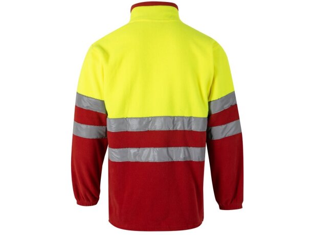 Chaqueta polar bicolor Eros con bandas reflectantes EN20471 Rojo/Amarillo detalle 42