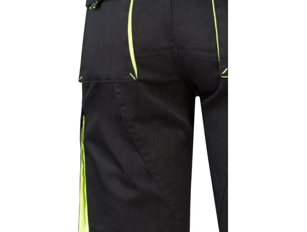 Bermudas Hemera bicolor multibolsillos con cinturilla elástica Negro/Amarillo detalle 36