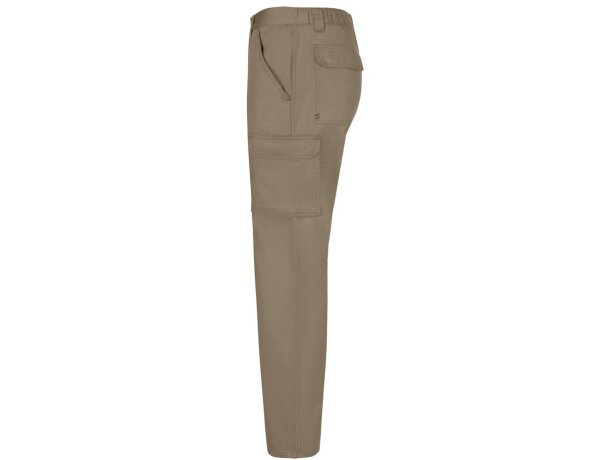 Pantalón de sarga multibolsillos Hermes con cintura elástica Natural claro detalle 3