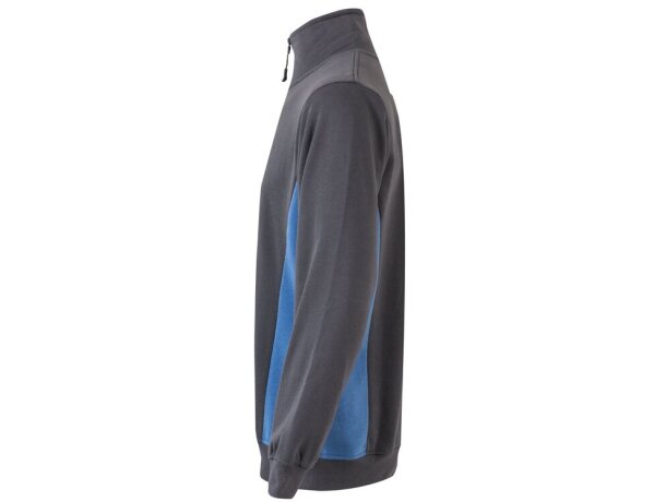Sudadera de rizo bicolor Svarog cuello alto media cremallera Gris/Azul claro detalle 21