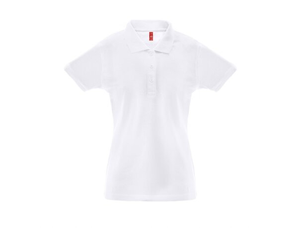 Polo mujer Berlin Women blanco algodón piqué manga corta Blanco detalle 4