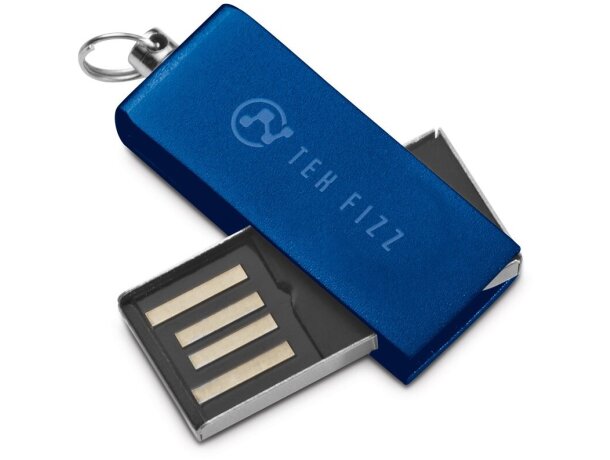 Pen drive usb Simon 8gb en aluminio y acero inoxidable compacto Azul royal detalle 1