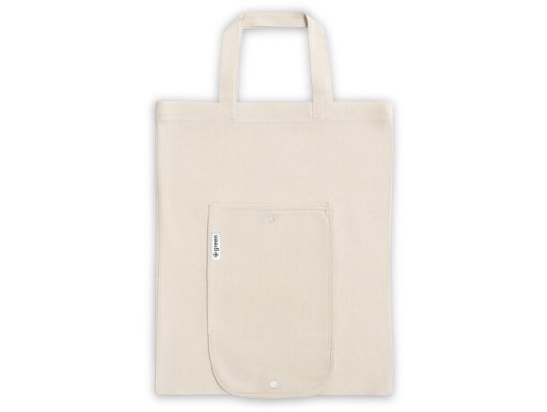 Bolsas de algodón con logo Beirut plegables reciclado natural Natural claro detalle 5