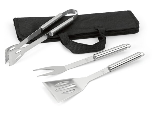 Set de barbacoa con funda de non woven personalizado negro
