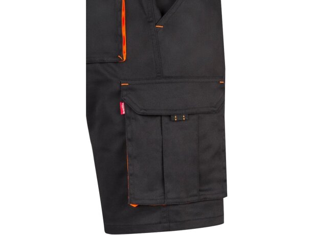 Bermudas Hemera bicolor multibolsillos con cinturilla elástica Negro/Naranja detalle 17
