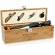 Set Syrah de vino en caja botellero de madera con 4 accesorios natural