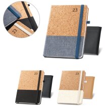 Agenda corporativa diaria con tapa de corcho natural