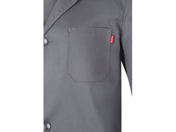 Blusa de sarga Danu unisex con cinturón y bolsillos Gris detalle 12