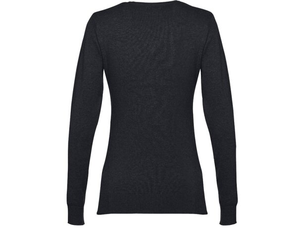 Jersey de punto cuello v mujer Milan Women Negro detalle 13