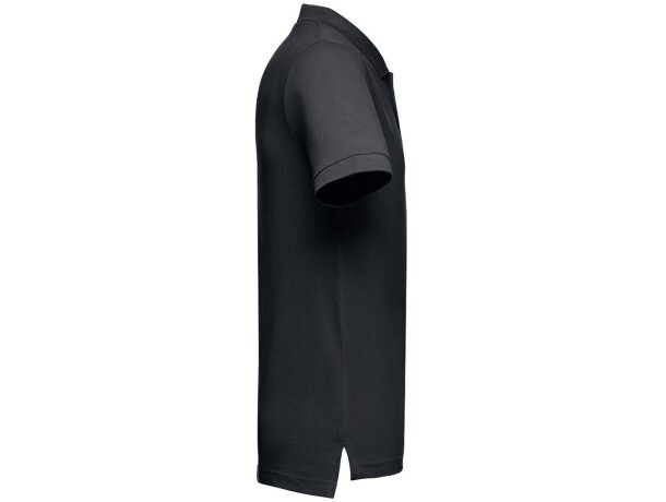 Polo Adam de algodón piqué cardado con cuello canalé Azul eclipse detalle 10