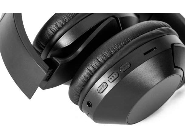 Auriculares inalámbricos Hendrix plegables de ABS reciclado Negro detalle 9
