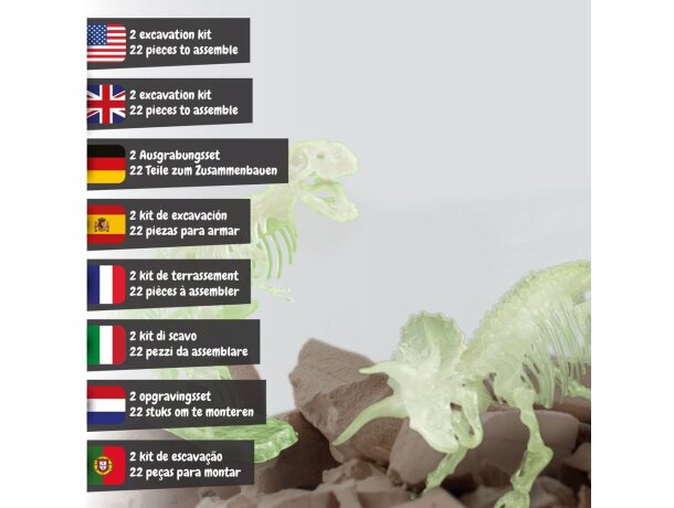 Kit de excavación de fósiles t-rex y triceratops science4you Multicolor detalle 8