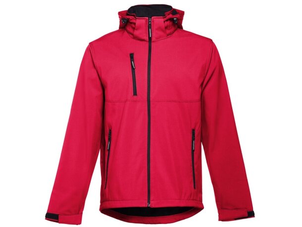Chaqueta softshell thc zagreb ii con capucha extraíble unisex Rojo detalle 4
