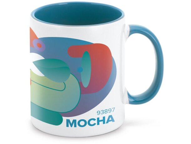 Taza Mocha de cerámica 350 mL Azul claro detalle 1