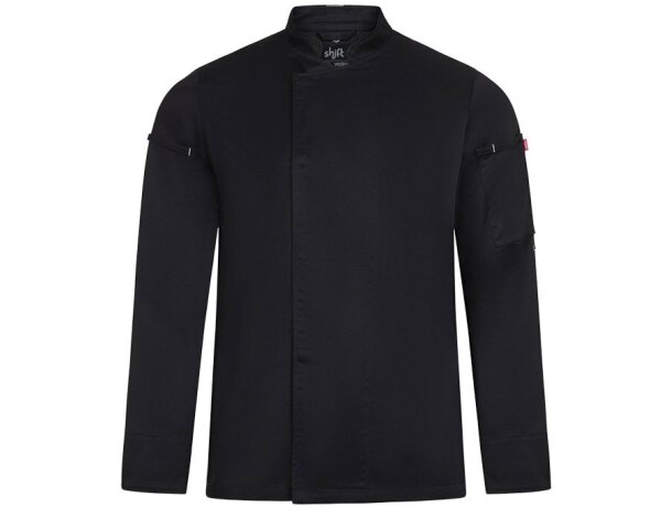 Chaqueta de cocina Agni unisex tejido COOLMAX transpirable Negro detalle 13