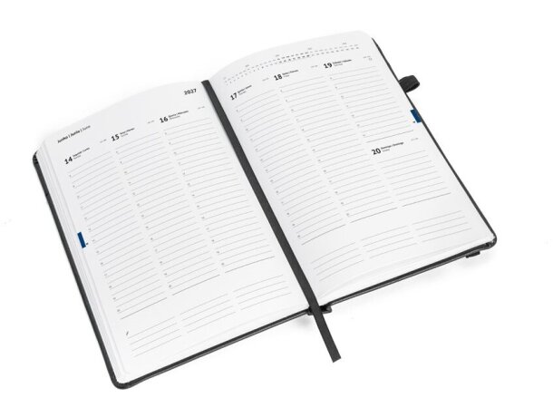 Agenda b5 waters en pu al agua con papel fsc certificado Negro detalle 12