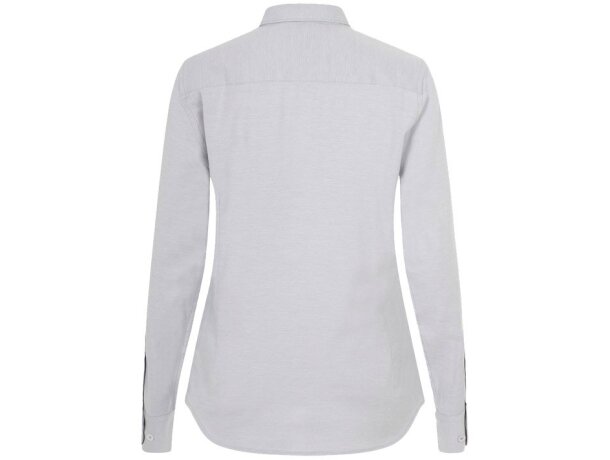 Camisa oxford Prithvi mujer elástica manga larga Gris claro detalle 5