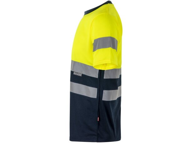Camiseta técnica bicolor Brahma alta visibilidad EN20471 Azul marino/Amarillo detalle 15