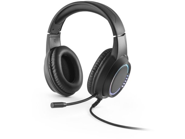 Auriculares gaming thorne rgb con micrófono y luces led Negro detalle 7
