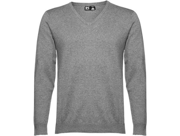 Jersey cuello en v milan con puños en canalé Gris matizado detalle 2
