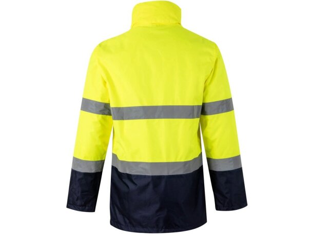 Parka bicolor themis large alta visibilidad reflectante Azul marino/Amarillo detalle 21