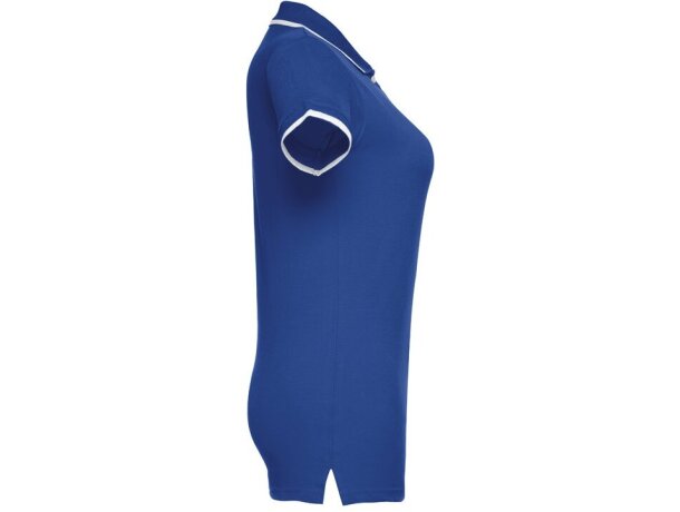 Polo slim fit Rome women bicolor algodón 210 g/m² manga corta Azul royal detalle 10
