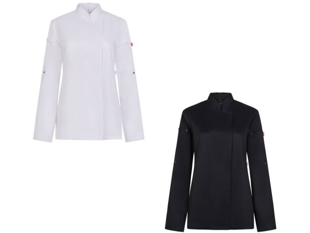 Chaqueta cocina mujer Thoth algodón y poliéster reciclado detalle 1