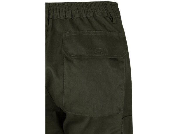 Pantalón multibolsillos bicolor poseidon con reflectantes Verde militar/Amarillo detalle 11