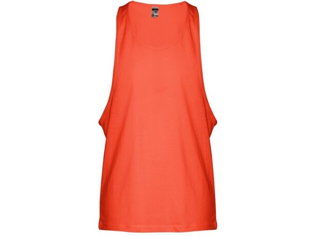 Camiseta sin mangas Ibiza de algodón cardado 140 g/m² Naranja coral detalle 14
