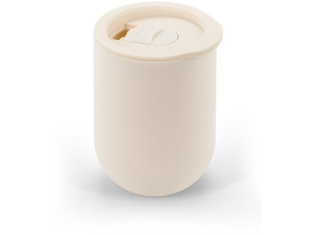 Vaso de viaje Adlington de PP con doble pared y aislante de aire Blanco pastel detalle 4