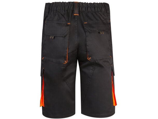 Bermudas Hemera bicolor multibolsillos con cinturilla elástica Negro/Naranja detalle 14