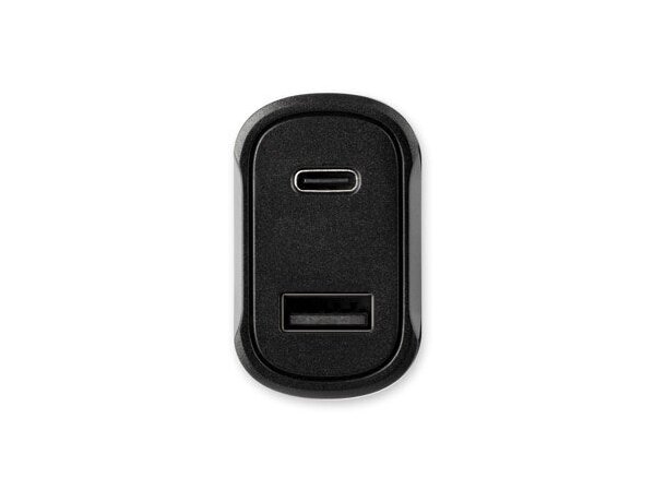 Adaptador de mechero Dirac con USB-C 20W y USB-A 18W Negro detalle 4