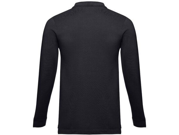Polo Bern de manga larga en algodón 210 g/m² para hombre Azul eclipse detalle 2