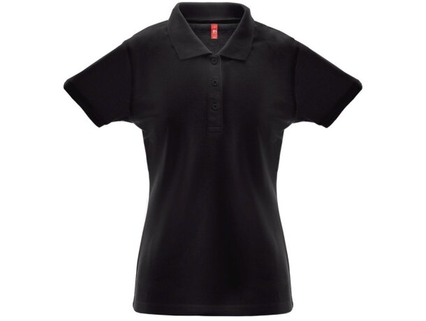 Polo Berlin Women piqué algodón corte cinturón para mujer Negro detalle 18