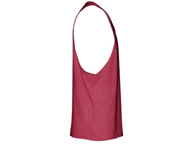 Camiseta sin mangas Ibiza de algodón cardado 140 g/m² Rojo matizado detalle 7