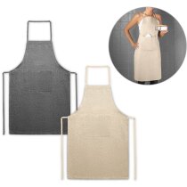 Mandiles serigrafiados Zimbro algodón reciclado con bolsillo frontal