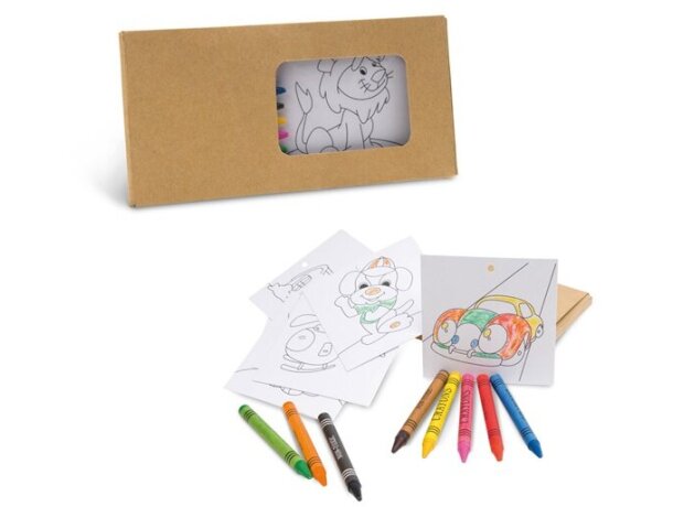 Set para colorear con ceras y dibujos personalizado