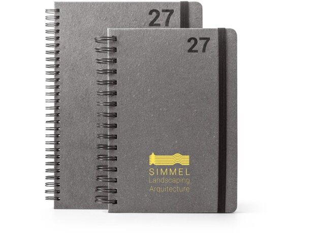 Agenda simmel b5 con anillas de cuero reciclado y elástico detalle 5