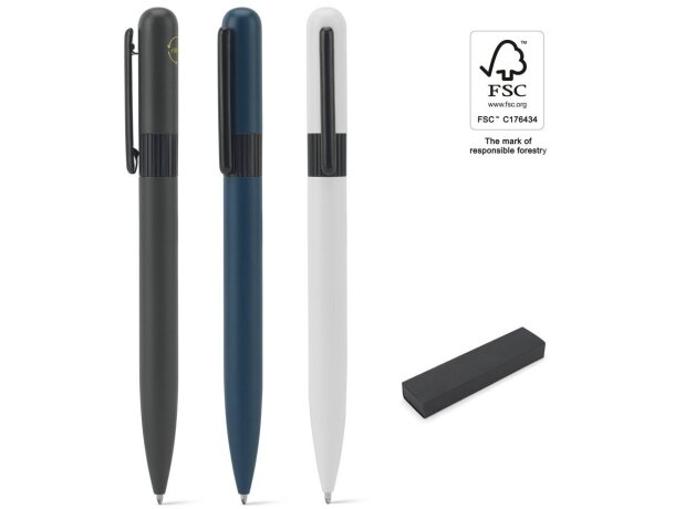 Bolígrafo elsie round metal reciclado 60% con clip metálico detalle 1