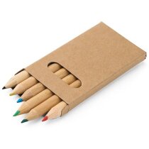 Estuche con 6 lápices de color personalizado Estuche con 6 lápices de color personalizado