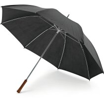 Paraguas de golf sencillo mango de madera barato negro