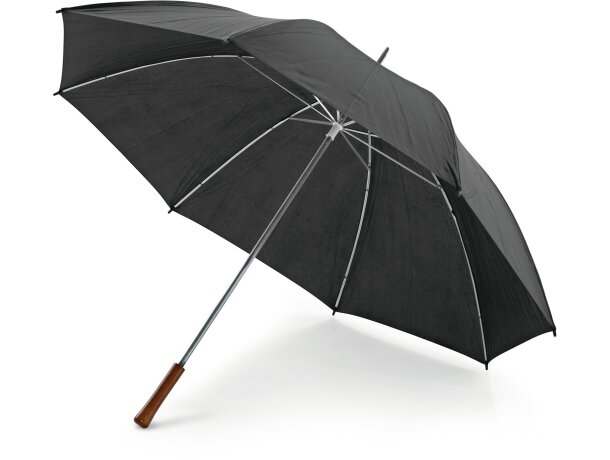 Paraguas de golf sencillo mango de madera barato negro