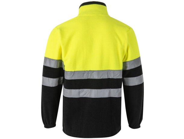Chaqueta polar bicolor Eros con bandas reflectantes EN20471 Negro/Amarillo detalle 57