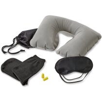 Set Travelx de viaje con almohada, antifaz, tapones y calcetines personalizado