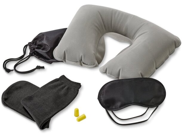 Set Travelx de viaje con almohada, antifaz, tapones y calcetines detalle 2