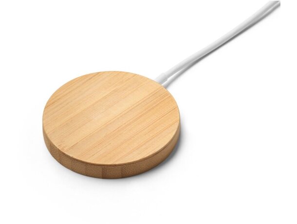 Cargador inalámbrico Daimler bambú magnético 15W cable USB-C Natural detalle 7